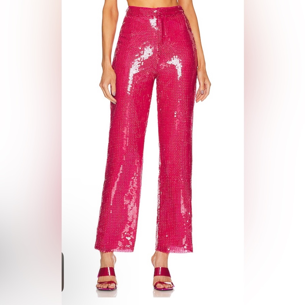 More To Come Sequin Georgie Pant in Hot Pink Size Small